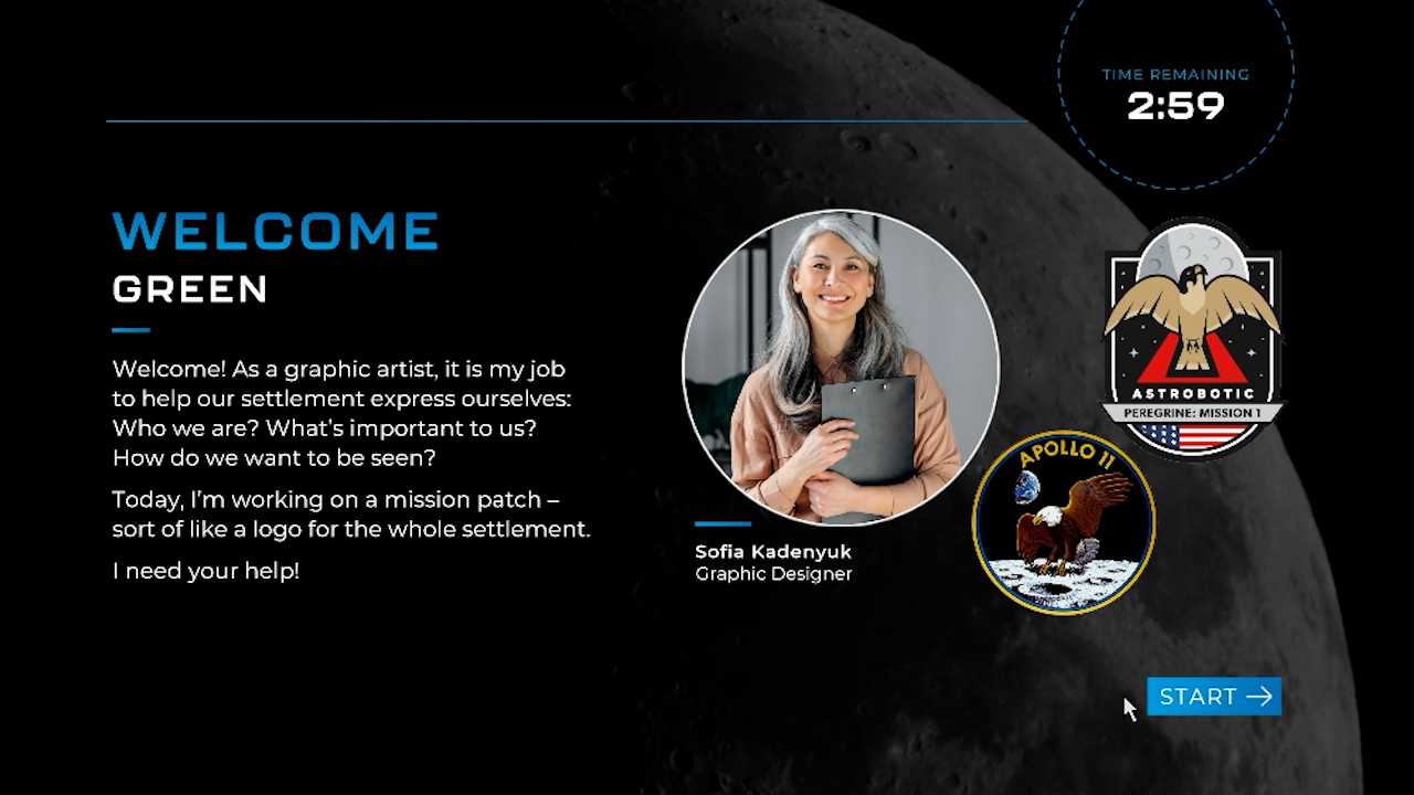 Image of welcome screen from interactive.