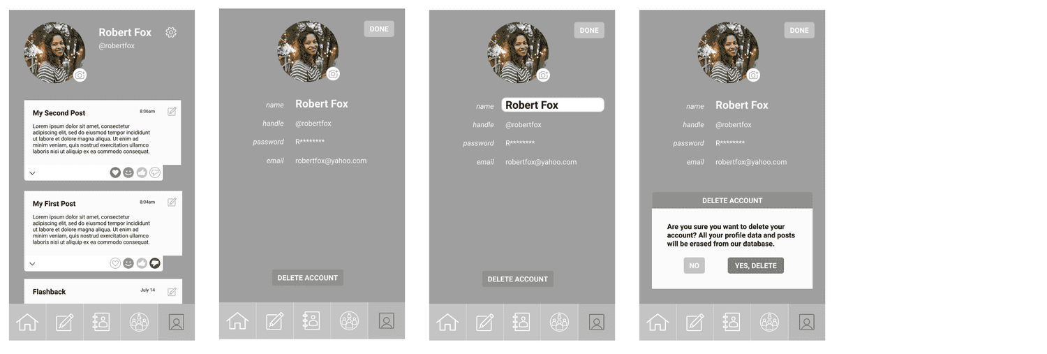 wireframe view profile